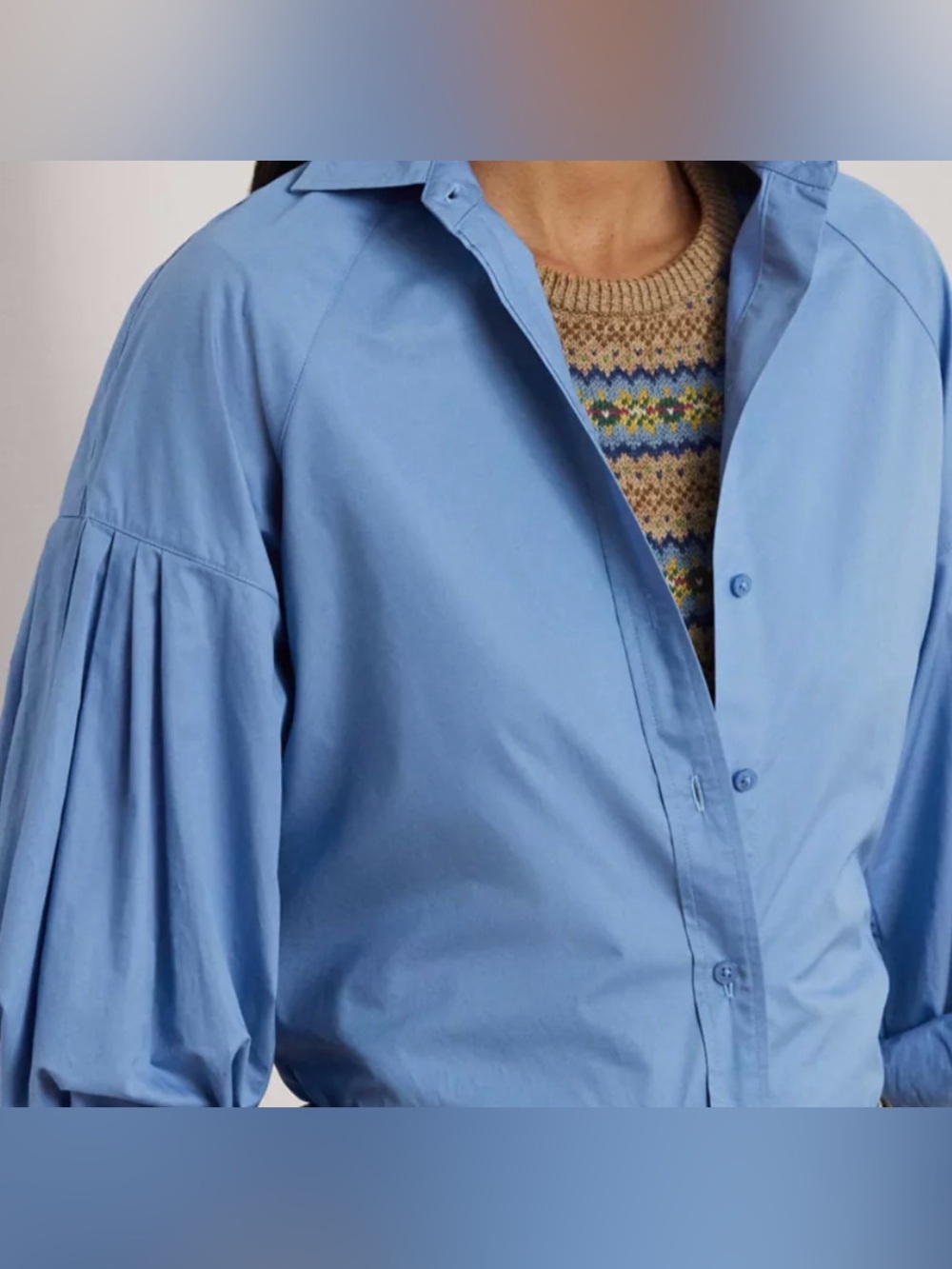 Lauren Ralph Lauren
Women's Cotton Poplin Blouson-Sleeve Shirt - Picture 3 of 8